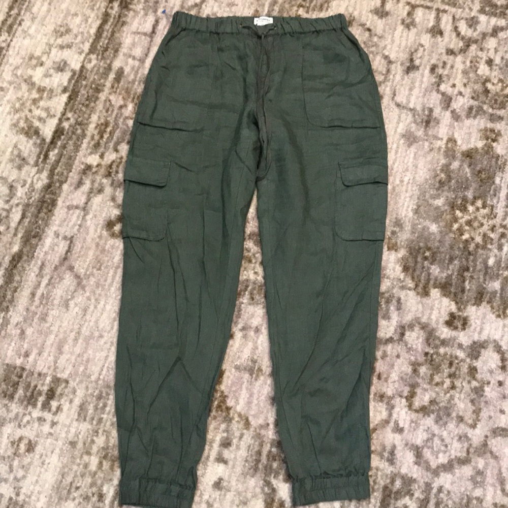 Artisan NY Linen Jogger pants army green